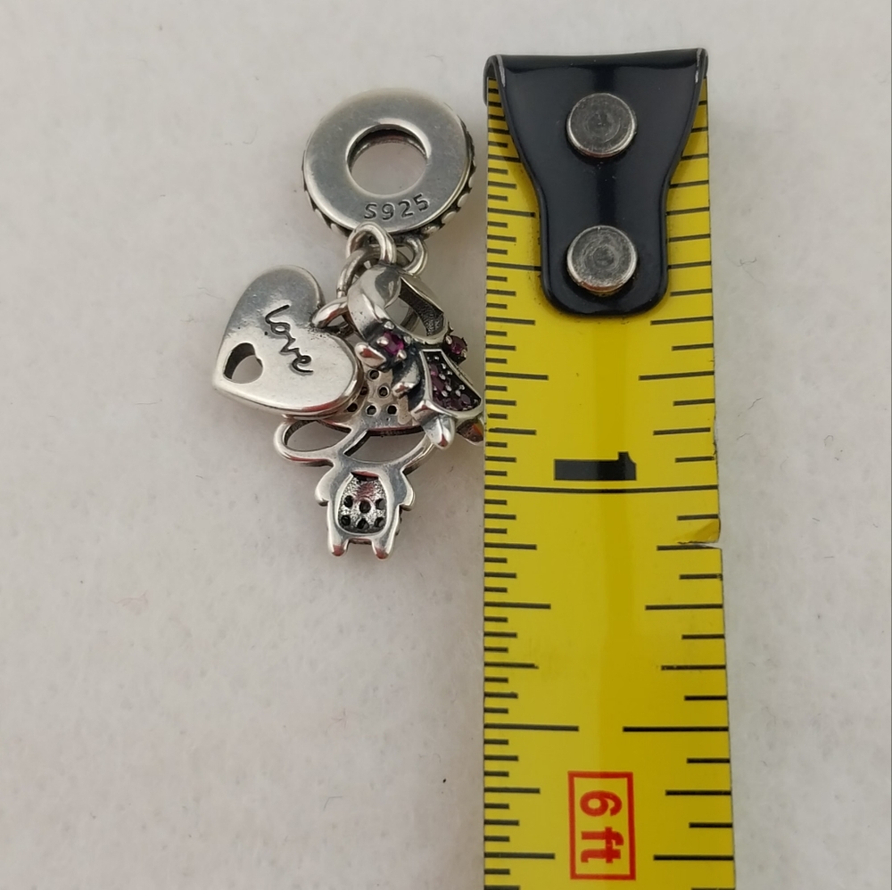 Sterling Silver Charm S925 Couple For Ever Love Boy Girl Pandora Bracelet Charm - Picture 3 of 5